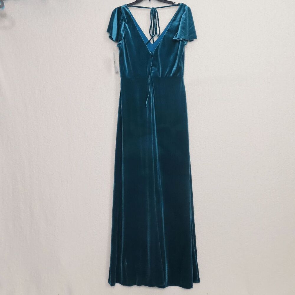 After Six Teal Velvet Maxi Dress